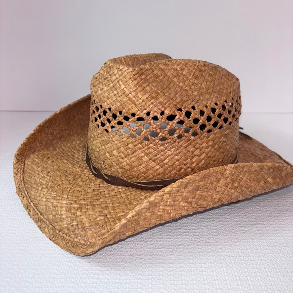 Cowboy Hat Shady Brady Womens XS Straw Hat Country Made in USA Western Festival